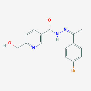 molecular formula C15H14BrN3O2 B3830868 N-[(Z)-1-(4-bromophenyl)ethylideneamino]-6-(hydroxymethyl)pyridine-3-carboxamide 