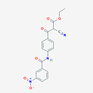 molecular formula C19H15N3O6 B3830910 ethyl 2-cyano-3-{4-[(3-nitrobenzoyl)amino]phenyl}-3-oxopropanoate 