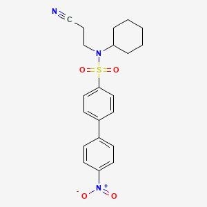 molecular formula C21H23N3O4S B3830952 N-(2-CYANOETHYL)-N-CYCLOHEXYL-4'-NITRO-[1,1'-BIPHENYL]-4-SULFONAMIDE 
