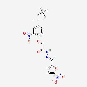 molecular formula C21H26N4O7 B3831195 N-[(E)-(5-nitrofuran-2-yl)methylideneamino]-2-[2-nitro-4-(2,4,4-trimethylpentan-2-yl)phenoxy]acetamide 