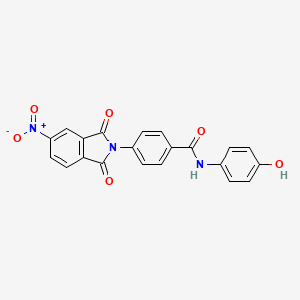 molecular formula C21H13N3O6 B3831322 N-(4-hydroxyphenyl)-4-(5-nitro-1,3-dioxoisoindol-2-yl)benzamide 