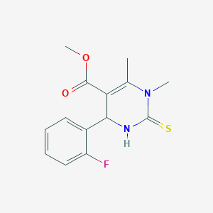 molecular formula C14H15FN2O2S B383138 Methyl 4-(2-fluorophenyl)-1,6-dimethyl-2-thioxo-1,2,3,4-tetrahydro-5-pyrimidinecarboxylate 