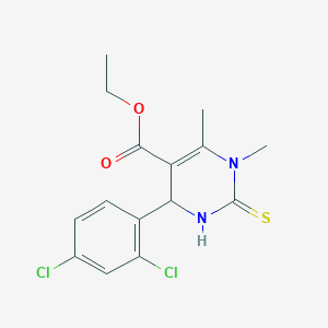 molecular formula C15H16Cl2N2O2S B383146 Ethyl 4-(2,4-dichlorophenyl)-1,6-dimethyl-2-thioxo-1,2,3,4-tetrahydro-5-pyrimidinecarboxylate 