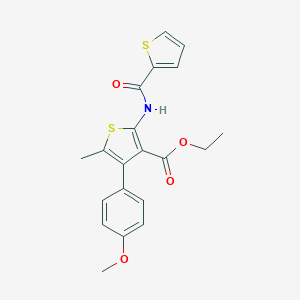molecular formula C20H19NO4S2 B383147 Ethyl 4-(4-methoxyphenyl)-5-methyl-2-(thiophene-2-carboxamido)thiophene-3-carboxylate CAS No. 503431-39-8