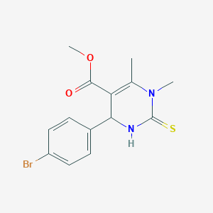 molecular formula C14H15BrN2O2S B383151 Methyl 4-(4-bromophenyl)-1,6-dimethyl-2-thioxo-1,2,3,4-tetrahydro-5-pyrimidinecarboxylate CAS No. 367907-48-0