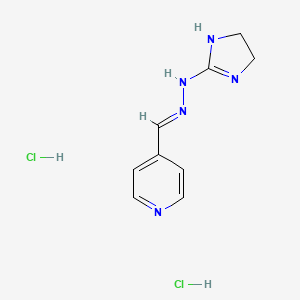 molecular formula C9H13Cl2N5 B3831523 N-[(E)-pyridin-4-ylmethylideneamino]-4,5-dihydro-1H-imidazol-2-amine;dihydrochloride 