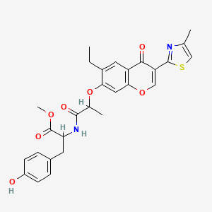 molecular formula C28H28N2O7S B3831631 Methyl 2-[2-[6-ethyl-3-(4-methyl-1,3-thiazol-2-yl)-4-oxochromen-7-yl]oxypropanoylamino]-3-(4-hydroxyphenyl)propanoate 