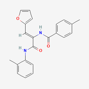 molecular formula C22H20N2O3 B3831650 N-[(Z)-1-(furan-2-yl)-3-(2-methylanilino)-3-oxoprop-1-en-2-yl]-4-methylbenzamide 