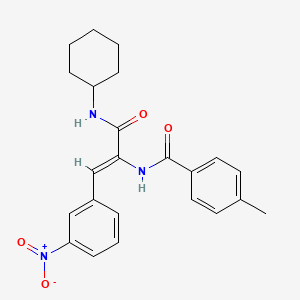molecular formula C23H25N3O4 B3831654 N-[(Z)-3-(cyclohexylamino)-1-(3-nitrophenyl)-3-oxoprop-1-en-2-yl]-4-methylbenzamide 
