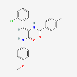 molecular formula C24H21ClN2O3 B3831676 N-[(Z)-1-(2-chlorophenyl)-3-(4-methoxyanilino)-3-oxoprop-1-en-2-yl]-4-methylbenzamide 
