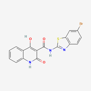 molecular formula C17H10BrN3O3S B3831796 N-(6-bromo-1,3-benzothiazol-2-yl)-4-hydroxy-2-oxo-1,2-dihydroquinoline-3-carboxamide 