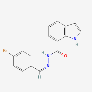 molecular formula C16H12BrN3O B3831842 N-[(Z)-(4-bromophenyl)methylideneamino]-1H-indole-7-carboxamide 