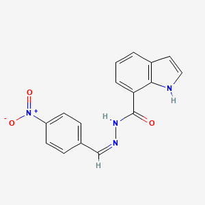 molecular formula C16H12N4O3 B3831856 N-[(Z)-(4-nitrophenyl)methylideneamino]-1H-indole-7-carboxamide 