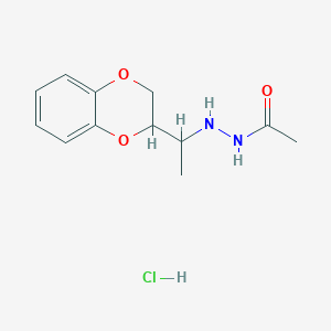 molecular formula C12H17ClN2O3 B3831973 N'-[1-(2,3-dihydro-1,4-benzodioxin-3-yl)ethyl]acetohydrazide;hydrochloride 