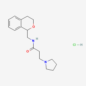 molecular formula C17H25ClN2O2 B3831978 N-(3,4-dihydro-1H-isochromen-1-ylmethyl)-3-pyrrolidin-1-ylpropanamide;hydrochloride 