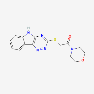 molecular formula C15H15N5O2S B3832029 Morpholine, 4-[(2H-1,2,4-triazino[5,6-b]indol-3-ylthio)acetyl]- CAS No. 189830-96-4