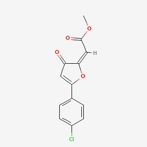 molecular formula C13H9ClO4 B3832093 methyl (2E)-2-[5-(4-chlorophenyl)-3-oxofuran-2-ylidene]acetate 