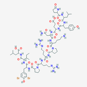 5-Oxoprolylleucyltyrosyl-alpha-glutamylasparaginyllysylprolyl-N~5~-(diaminomethylidene)ornithyl-N~5~-(diaminomethylidene)ornithylprolyl-3,5-dibromotyrosylisoleucylleucine