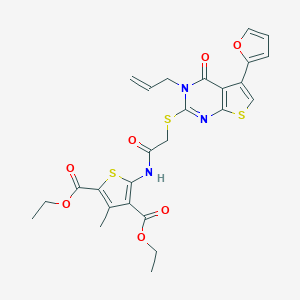 Diethyl 5-[({[3-allyl-5-(2-furyl)-4-oxo-3,4-dihydrothieno[2,3-d]pyrimidin-2-yl]sulfanyl}acetyl)amino]-3-methyl-2,4-thiophenedicarboxylate