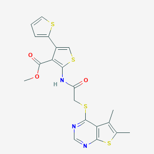 Methyl 5'-({[(5,6-dimethylthieno[2,3-d]pyrimidin-4-yl)thio]acetyl}amino)-2,3'-bithiophene-4'-carboxylate
