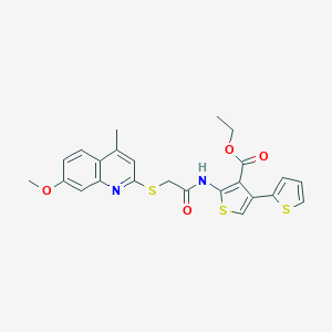 Ethyl 2-({[(4-methyl-7-methoxy-2-quinolinyl)sulfanyl]acetyl}amino)-2',4-bithiophene-3-carboxylate