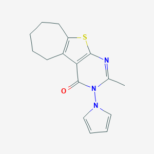2-methyl-3-(1H-pyrrol-1-yl)-3,5,6,7,8,9-hexahydro-4H-cyclohepta[4,5]thieno[2,3-d]pyrimidin-4-one