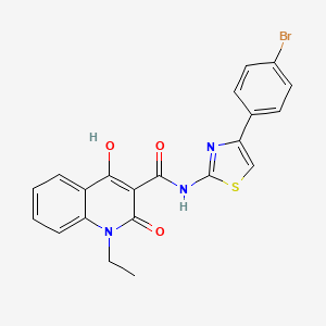molecular formula C21H16BrN3O3S B3832308 N-[4-(4-bromophenyl)-1,3-thiazol-2-yl]-1-ethyl-4-hydroxy-2-oxo-1,2-dihydro-3-quinolinecarboxamide 
