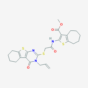 methyl 2-({[(3-allyl-4-oxo-3,4,5,6,7,8-hexahydro[1]benzothieno[2,3-d]pyrimidin-2-yl)sulfanyl]acetyl}amino)-5,6,7,8-tetrahydro-4H-cyclohepta[b]thiophene-3-carboxylate