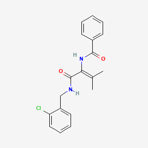 molecular formula C19H19ClN2O2 B3832793 N-(1-{[(2-Chlorophenyl)methyl]amino}-3-methyl-1-oxobut-2-en-2-yl)benzamide CAS No. 5242-38-6