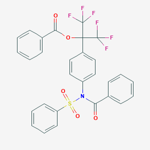 1-{4-[Benzoyl(phenylsulfonyl)amino]phenyl}-2,2,2-trifluoro-1-(trifluoromethyl)ethyl benzoate