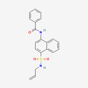 molecular formula C20H18N2O3S B3832847 N-[4-(prop-2-enylsulfamoyl)naphthalen-1-yl]benzamide 