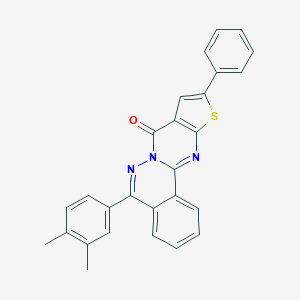molecular formula C27H19N3OS B383290 8-(3,4-dimethylphenyl)-14-phenyl-15-thia-9,10,17-triazatetracyclo[8.7.0.02,7.012,16]heptadeca-1(17),2,4,6,8,12(16),13-heptaen-11-one CAS No. 379251-80-6
