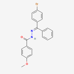 molecular formula C21H17BrN2O2 B3832971 N'-[(4-bromophenyl)(phenyl)methylene]-4-methoxybenzohydrazide 