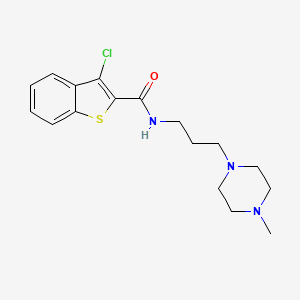molecular formula C17H22ClN3OS B3833038 3-chloro-N-[3-(4-methylpiperazin-1-yl)propyl]-1-benzothiophene-2-carboxamide 
