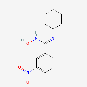 molecular formula C13H17N3O3 B3833078 N'-cyclohexyl-N-hydroxy-3-nitrobenzenecarboximidamide 