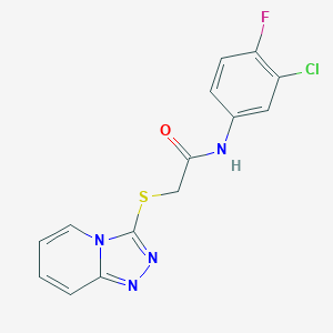 molecular formula C14H10ClFN4OS B383331 N-(3-chloro-4-fluorophenyl)-2-([1,2,4]triazolo[4,3-a]pyridin-3-ylsulfanyl)acetamide CAS No. 496026-05-2