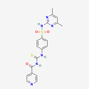 molecular formula C19H18N6O3S2 B3833351 N-[[4-[(4,6-dimethylpyrimidin-2-yl)sulfamoyl]phenyl]carbamothioyl]pyridine-4-carboxamide 