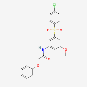molecular formula C22H20ClNO5S B3833378 N-[3-(4-chlorophenyl)sulfonyl-5-methoxyphenyl]-2-(2-methylphenoxy)acetamide 