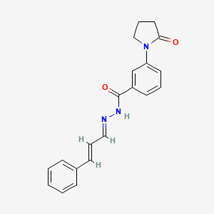3-(2-oxo-1-pyrrolidinyl)-N'-(3-phenyl-2-propen-1-ylidene)benzohydrazide