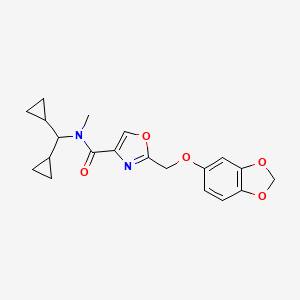 2-[(1,3-benzodioxol-5-yloxy)methyl]-N-(dicyclopropylmethyl)-N-methyl-1,3-oxazole-4-carboxamide