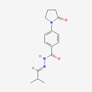 molecular formula C15H19N3O2 B3833479 N-[(E)-2-methylpropylideneamino]-4-(2-oxopyrrolidin-1-yl)benzamide 