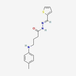molecular formula C16H19N3OS B3833484 4-[(4-methylphenyl)amino]-N'-(2-thienylmethylene)butanohydrazide 