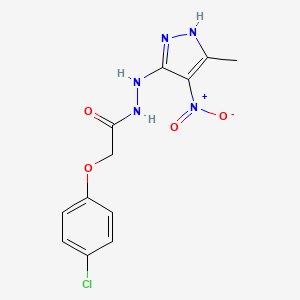 2-(4-chlorophenoxy)-N'-(3-methyl-4-nitro-1H-pyrazol-5-yl)acetohydrazide