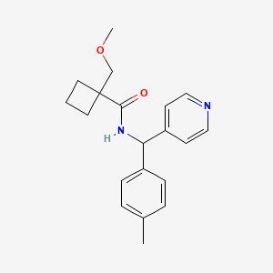molecular formula C20H24N2O2 B3833535 1-(methoxymethyl)-N-[(4-methylphenyl)(pyridin-4-yl)methyl]cyclobutanecarboxamide 