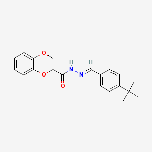molecular formula C20H22N2O3 B3833570 N-[(E)-(4-tert-butylphenyl)methylideneamino]-2,3-dihydro-1,4-benzodioxine-3-carboxamide 