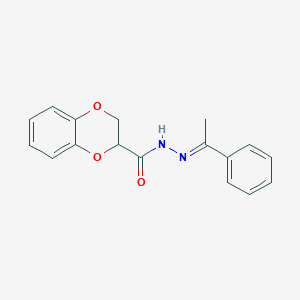 molecular formula C17H16N2O3 B3833598 N'-[(1E)-1-phenylethylidene]-2,3-dihydro-1,4-benzodioxine-2-carbohydrazide 