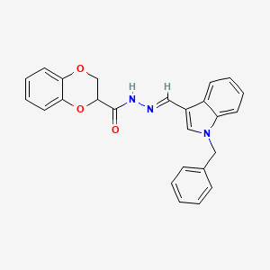 molecular formula C25H21N3O3 B3833616 N'-[(E)-(1-benzyl-1H-indol-3-yl)methylidene]-2,3-dihydro-1,4-benzodioxine-2-carbohydrazide 