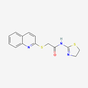 molecular formula C14H13N3OS2 B3833764 N-(4,5-dihydro-1,3-thiazol-2-yl)-2-quinolin-2-ylsulfanylacetamide 