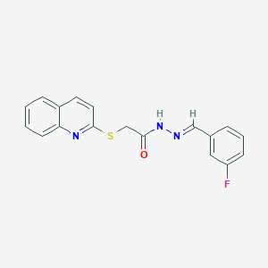 molecular formula C18H14FN3OS B3833769 N'-[(E)-(3-fluorophenyl)methylidene]-2-(quinolin-2-ylsulfanyl)acetohydrazide CAS No. 5251-50-3