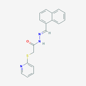 molecular formula C18H15N3OS B3833800 N'-[(E)-(NAPHTHALEN-1-YL)METHYLIDENE]-2-(PYRIDIN-2-YLSULFANYL)ACETOHYDRAZIDE 